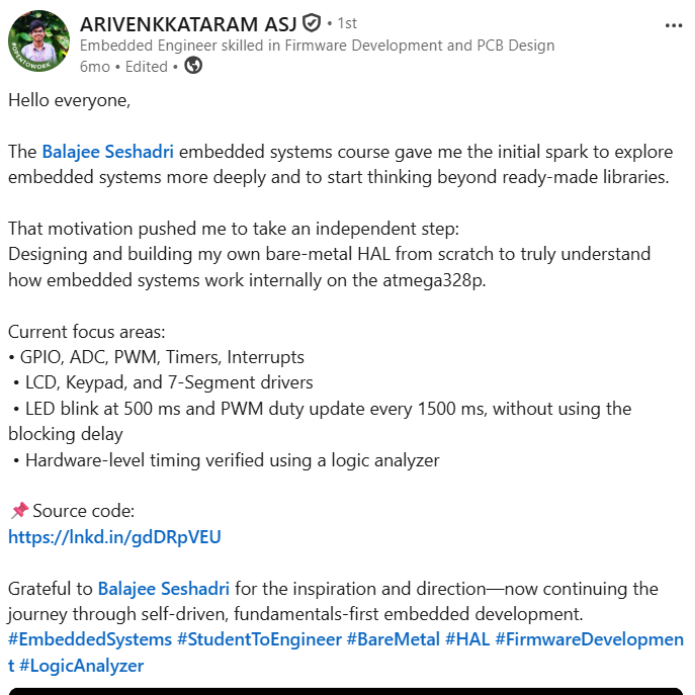 Arivenkkataram ASJ LinkedIn course review